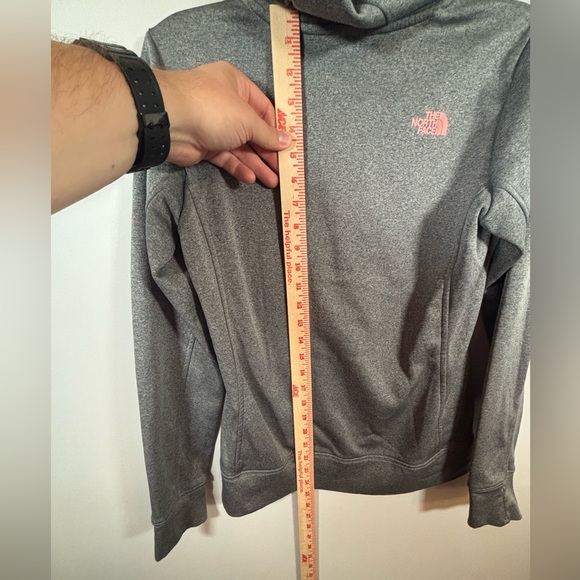The North Face Women’s Full Zip Hoodie Small Gray Pink Logo Lightweight Jacket - Picture 8 of 11